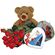 red roses with chocolates and teddy. Kiev